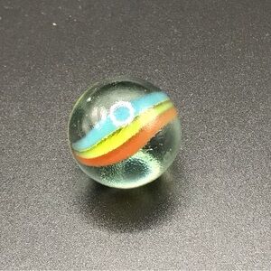 Tricolor cat eye 1" art glass shooter marble